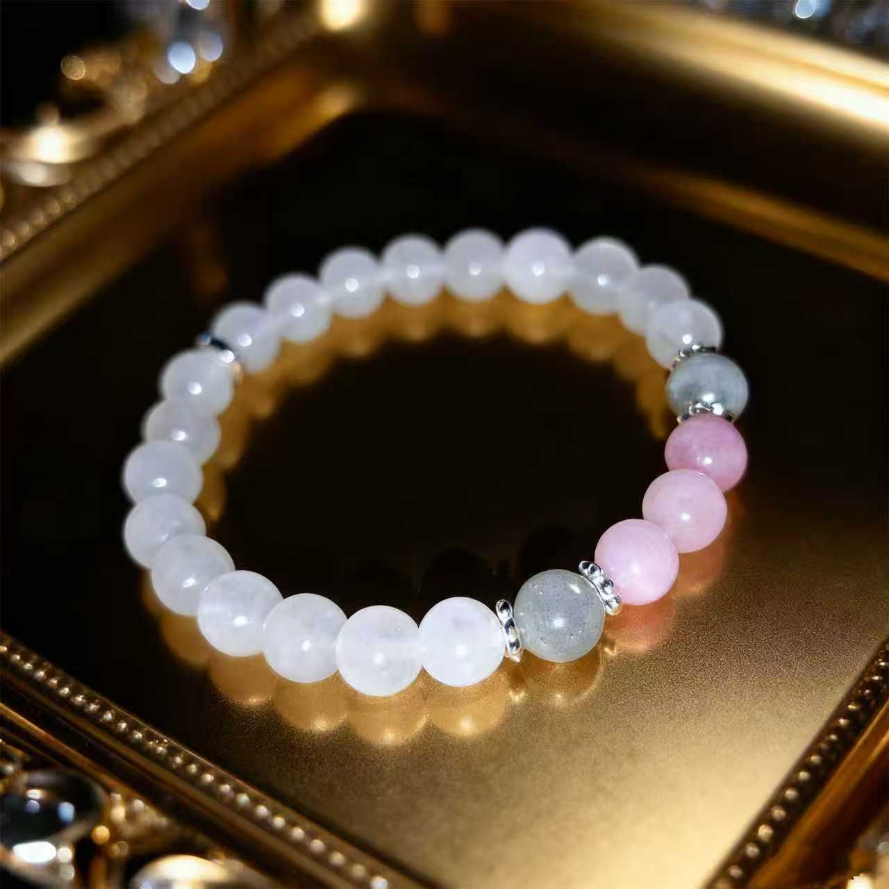 Renewable Energy Lab - 1pc/Gelang Batu Giok Putih Moonlight, Labradorite,